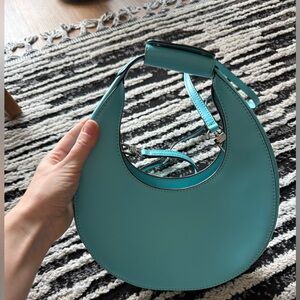 Staud Mini Moon Bag Rare Turquoise Crescent